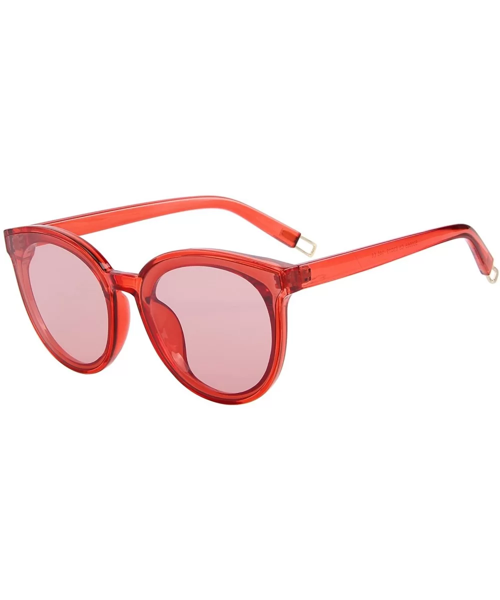 Round Sunglasses for Women Vintage Eyewear S8094 - Red Lens - C817YG0954G $8.09 Oversized