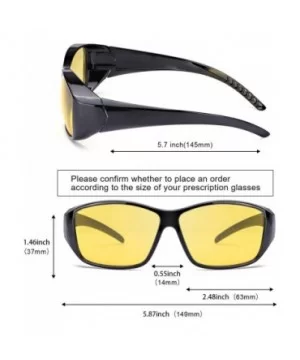 Glasses Prescription Polarized Driving - A1 Black Wrap Around Night Vision Glasses - CF18LULIRZZ $21.27 Wrap