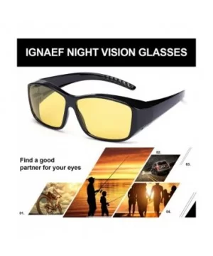 Glasses Prescription Polarized Driving - A1 Black Wrap Around Night Vision Glasses - CF18LULIRZZ $21.27 Wrap