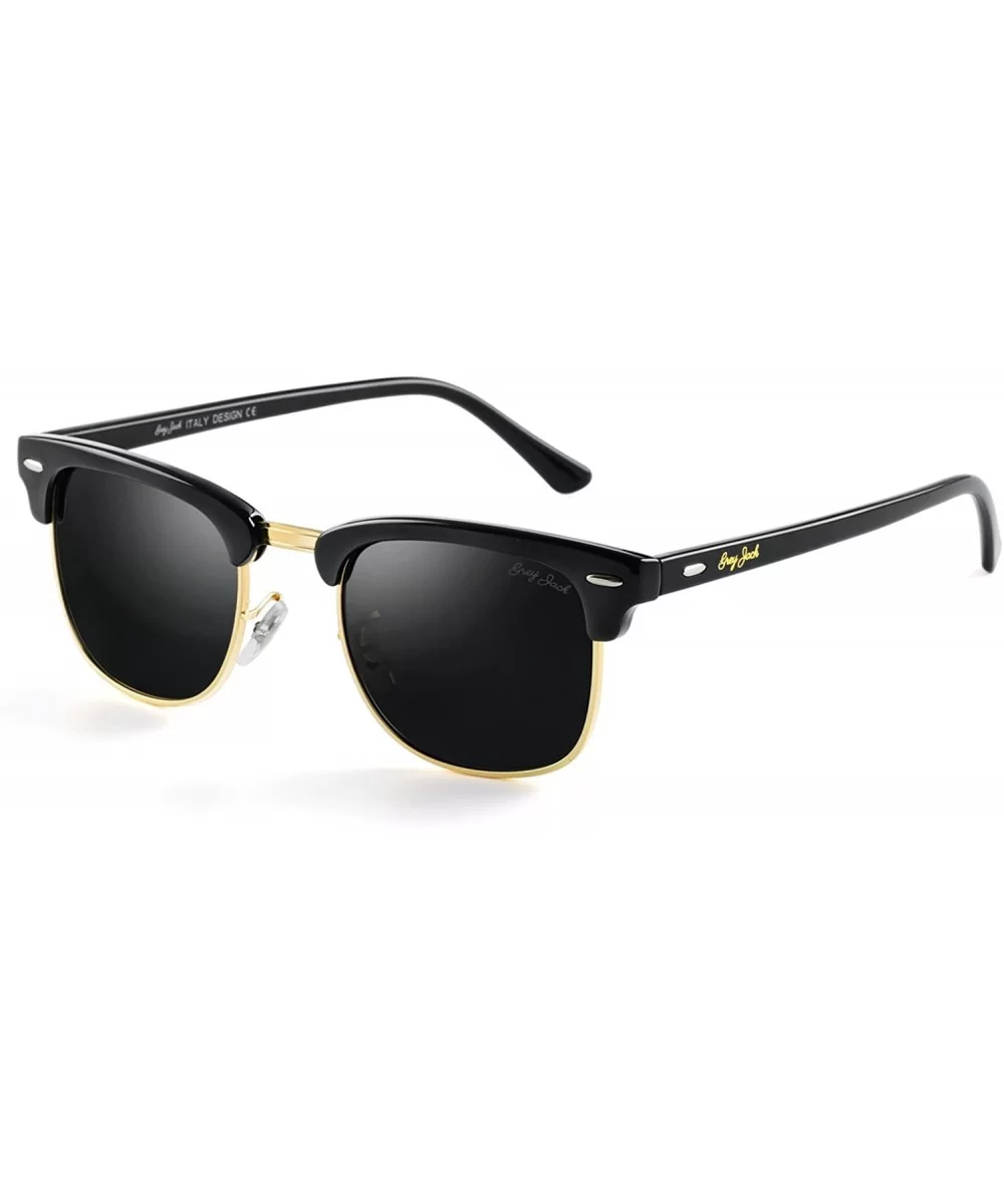 Classic Half Frame Sunglasses Fashion Eyeglasses for Men Women Ladies - Black Frame/Black Lens - CL188TDCZYL $13.17 Goggle