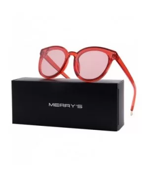 Round Sunglasses for Women Vintage Eyewear S8094 - Red Lens - C817YG0954G $8.09 Oversized