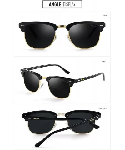 Classic Half Frame Sunglasses Fashion Eyeglasses for Men Women Ladies - Black Frame/Black Lens - CL188TDCZYL $13.17 Goggle