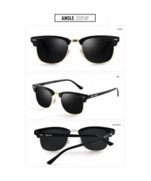 Classic Half Frame Sunglasses Fashion Eyeglasses for Men Women Ladies - Black Frame/Black Lens - CL188TDCZYL $13.17 Goggle