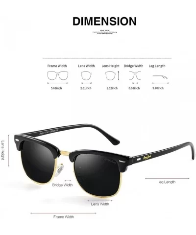 Classic Half Frame Sunglasses Fashion Eyeglasses for Men Women Ladies - Black Frame/Black Lens - CL188TDCZYL $13.17 Goggle