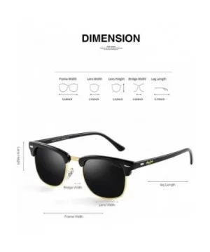 Classic Half Frame Sunglasses Fashion Eyeglasses for Men Women Ladies - Black Frame/Black Lens - CL188TDCZYL $13.17 Goggle