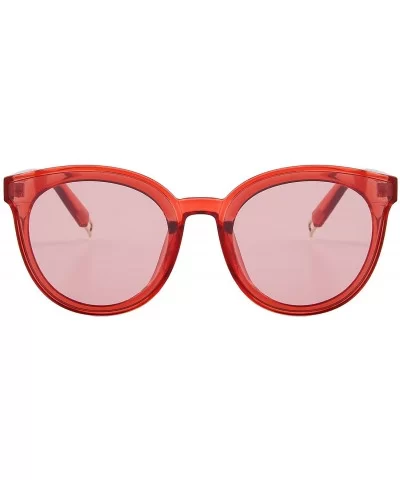 Round Sunglasses for Women Vintage Eyewear S8094 - Red Lens - C817YG0954G $8.09 Oversized