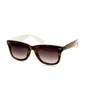 Classic Two-Tone Tortoise Havana Basic Horn Rimmed Sunglasses (Tortoise-White) - CB11J1RXB2J $9.37 Wayfarer