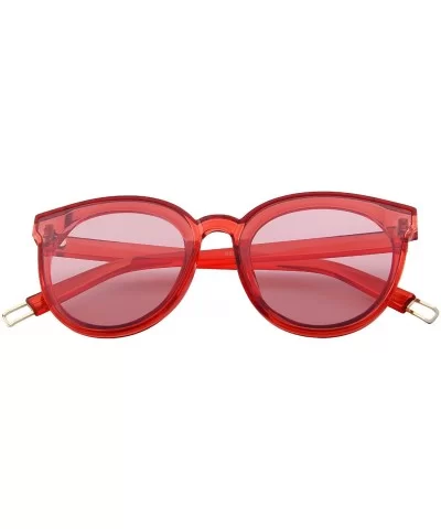 Round Sunglasses for Women Vintage Eyewear S8094 - Red Lens - C817YG0954G $8.09 Oversized