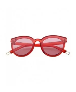 Round Sunglasses for Women Vintage Eyewear S8094 - Red Lens - C817YG0954G $8.09 Oversized