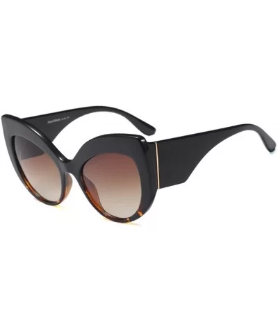 New Fashion Oversized Frame Cat Sunglasses PC Lens - Leopard - C218ESC3YGG $6.63 Oversized