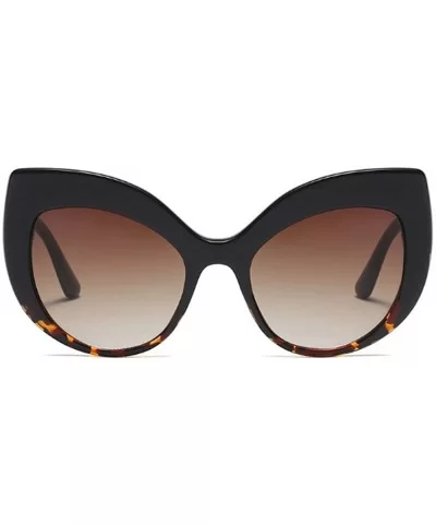 New Fashion Oversized Frame Cat Sunglasses PC Lens - Leopard - C218ESC3YGG $6.63 Oversized