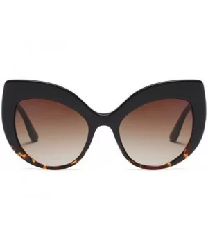 New Fashion Oversized Frame Cat Sunglasses PC Lens - Leopard - C218ESC3YGG $6.63 Oversized