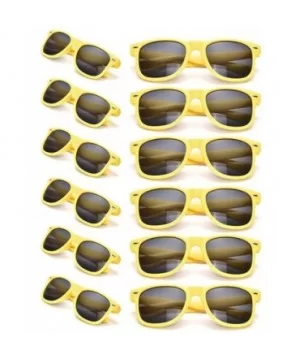 Bulk 12 Pack Neon Retro Sunglasses Unisex Adult Kids Party Favors Decor Glasses - Adult Yellow - CS18ENTTTQX $17.52 Goggle