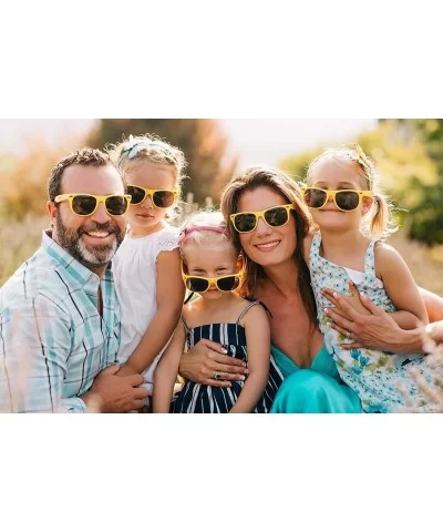 Bulk 12 Pack Neon Retro Sunglasses Unisex Adult Kids Party Favors Decor Glasses - Adult Yellow - CS18ENTTTQX $17.52 Goggle