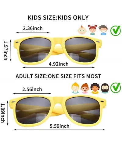 Bulk 12 Pack Neon Retro Sunglasses Unisex Adult Kids Party Favors Decor Glasses - Adult Yellow - CS18ENTTTQX $17.52 Goggle