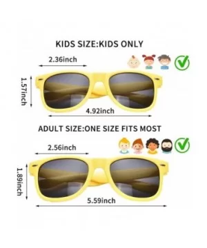 Bulk 12 Pack Neon Retro Sunglasses Unisex Adult Kids Party Favors Decor Glasses - Adult Yellow - CS18ENTTTQX $17.52 Goggle