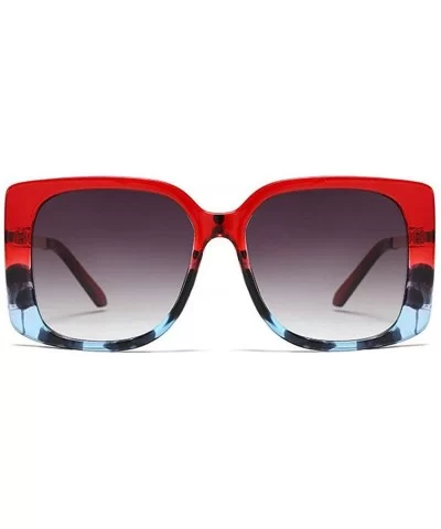 Fashion Square Sunglasses Women Retro Brand Designer Mens Goggle Oversized Sun Glasses - Red&leopard - CA193QD287E $12.84 Goggle