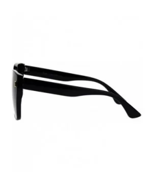 Womens Designer Style Sunglasses Oversized Trapezoid Frame UV 400 - Black (Smoke) - CY18RHLZSK7 $9.20 Square