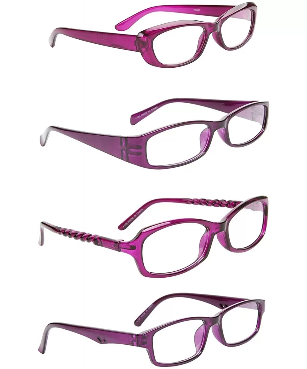 Specs Clear Computer Reading Glasses 4 Pack(Magenta) - Magenta - CC12D334GFR $5.26 Rectangular