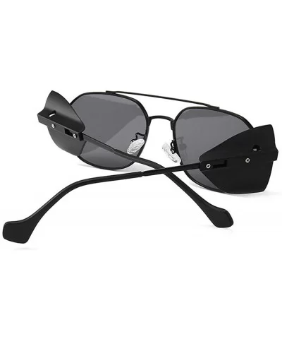 Vintage Punk Sunglasses Men Women Windproof Shield Visor 2020 Fashion Double Beam Metal Round Sunglasses - CU192D0Z0DN $8.95 ...