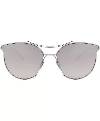 Women Fashion Flat Mirrored Lens Vintage Twin Beam Sunglasses S8014 - Silver - C012GAFHUPR $6.18 Round