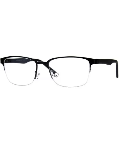 Mens Half Metal Rim Powered Bifocal Reading Eyeglasses - All Black - C9180YZQQ5Q $11.68 Rectangular