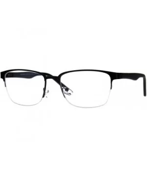 Mens Half Metal Rim Powered Bifocal Reading Eyeglasses - All Black - C9180YZQQ5Q $11.68 Rectangular