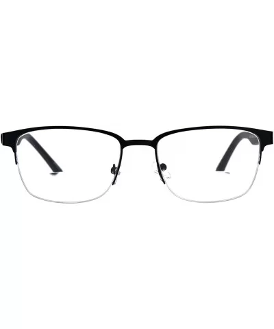 Mens Half Metal Rim Powered Bifocal Reading Eyeglasses - All Black - C9180YZQQ5Q $11.68 Rectangular