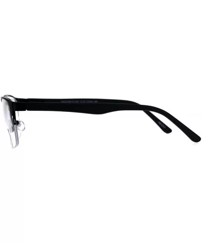 Mens Half Metal Rim Powered Bifocal Reading Eyeglasses - All Black - C9180YZQQ5Q $11.68 Rectangular