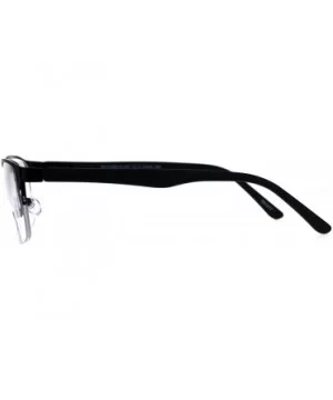 Mens Half Metal Rim Powered Bifocal Reading Eyeglasses - All Black - C9180YZQQ5Q $11.68 Rectangular