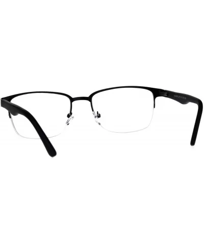 Mens Half Metal Rim Powered Bifocal Reading Eyeglasses - All Black - C9180YZQQ5Q $11.68 Rectangular