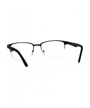 Mens Half Metal Rim Powered Bifocal Reading Eyeglasses - All Black - C9180YZQQ5Q $11.68 Rectangular