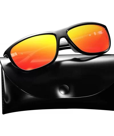 Retro Classic Polarized UV 400 Sunglasses for Men P201907 - Black/Orange - CU18RKC65IE $11.92 Sport