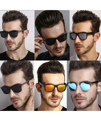 Retro Classic Polarized UV 400 Sunglasses for Men P201907 - Black/Orange - CU18RKC65IE $11.92 Sport