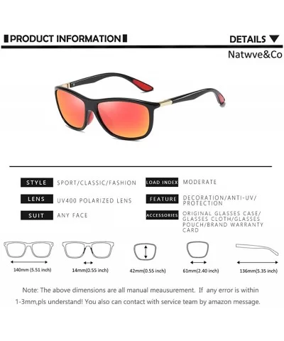 Retro Classic Polarized UV 400 Sunglasses for Men P201907 - Black/Orange - CU18RKC65IE $11.92 Sport