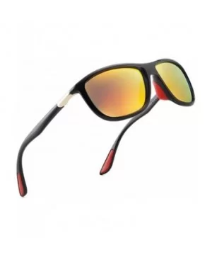 Retro Classic Polarized UV 400 Sunglasses for Men P201907 - Black/Orange - CU18RKC65IE $11.92 Sport