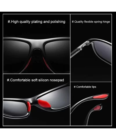 Retro Classic Polarized UV 400 Sunglasses for Men P201907 - Black/Orange - CU18RKC65IE $11.92 Sport