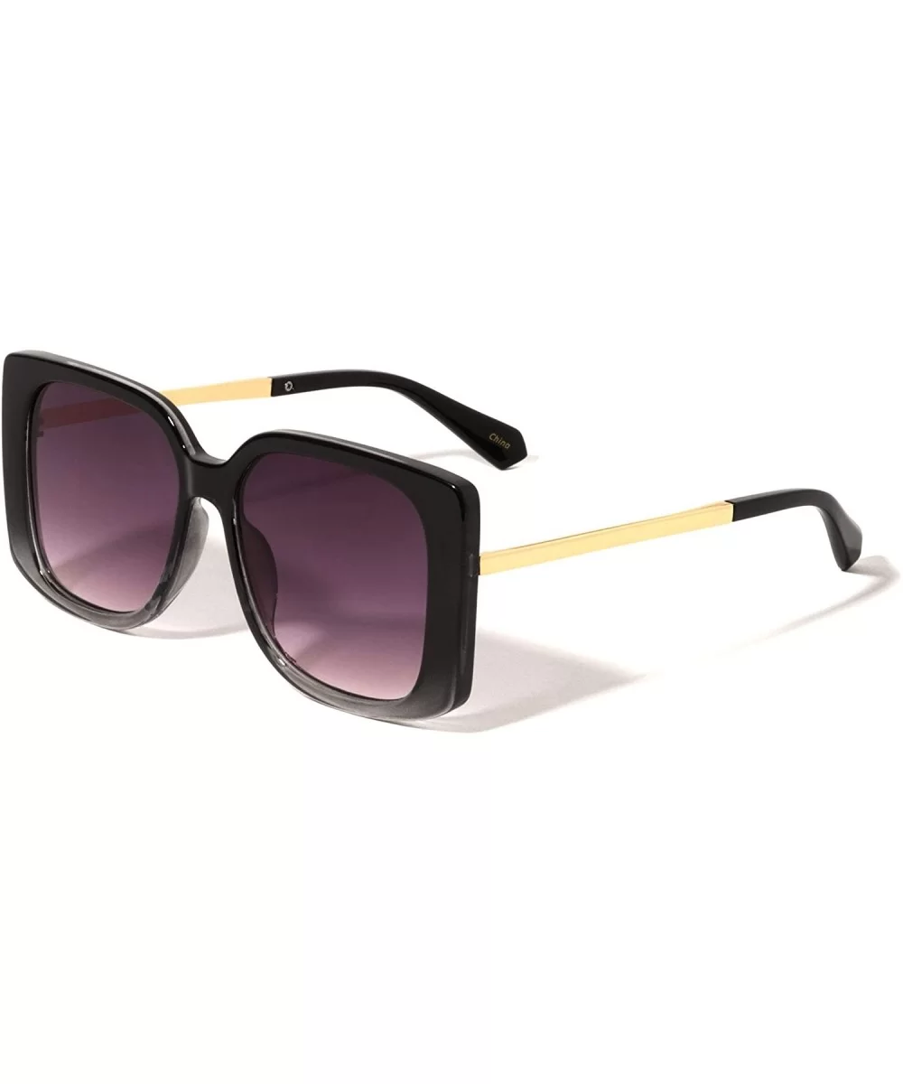 Thick Frame Round Square Butterfly Sunglasses - Purple - CR19735OAIE $14.05 Round