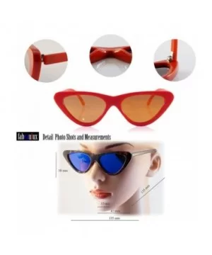 Iconic Celebrity Mirrored Slim Cat-Eye Sunglasses A057 - Tortoise/ Blue Revo - CC1893OQQX6 $8.07 Cat Eye