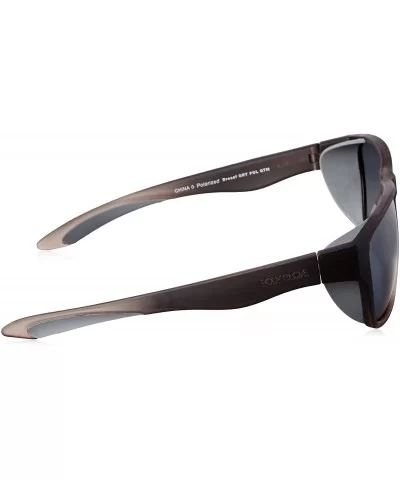 10224902.QTM Brose Smoke with Flash Sunglasses with Rubberized Crystal- Dark Grey/Light Grey/Silver - CZ1259OAQV5 $21.58 Sport