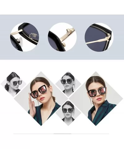 Oversized Sunglasses for Women-Polarized Mirrored Lens - Fashion Eyewear 100% UV Protection - CN190EAZNIU $20.64 Oversized