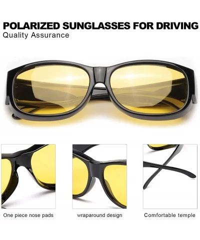 Glasses Driving Prescription Polarized - Night-driving Glasses- Black Frame - CZ18UL88HHI $15.04 Wrap