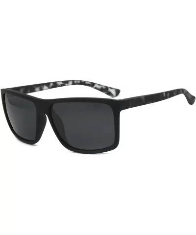 ERGOMIC design Men Rectangle UV protective polarized lightweight sunglasses - Black / Gray - CP18DUGMW62 $12.05 Rectangular