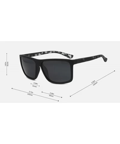 ERGOMIC design Men Rectangle UV protective polarized lightweight sunglasses - Black / Gray - CP18DUGMW62 $12.05 Rectangular