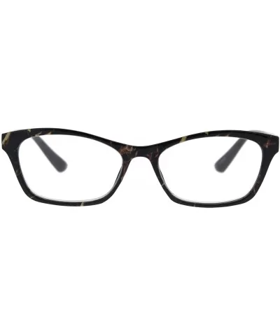 Womens Rectangular Marble Print Plastic Strength Reading Glasses - Brown Marble - CM18QQXS3K0 $8.61 Rectangular