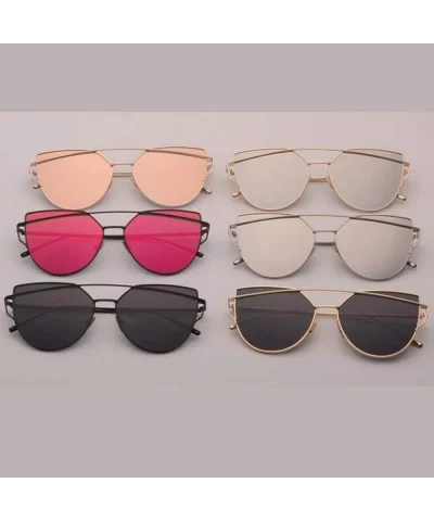 Pink Vintage Mirror Female Women Cat Eye Sunglasses Er Ladies Sun Glasses Oculos Feminino - C2 - CK198AHML8G $16.00 Goggle