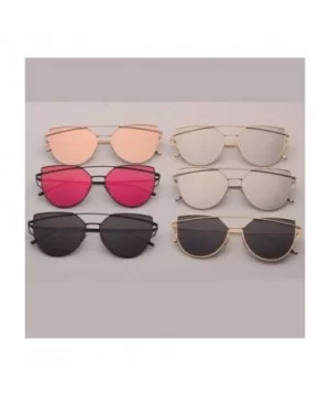 Pink Vintage Mirror Female Women Cat Eye Sunglasses Er Ladies Sun Glasses Oculos Feminino - C2 - CK198AHML8G $16.00 Goggle