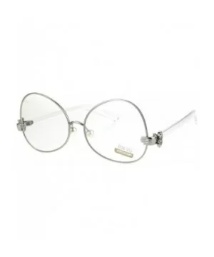 Pearl Nose Pad Clown Hand Hinge Drop Temple Swan Eye Glasses - Silver - CT184Y090CS $9.50 Butterfly