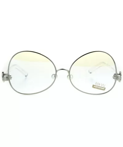 Pearl Nose Pad Clown Hand Hinge Drop Temple Swan Eye Glasses - Silver - CT184Y090CS $9.50 Butterfly