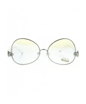 Pearl Nose Pad Clown Hand Hinge Drop Temple Swan Eye Glasses - Silver - CT184Y090CS $9.50 Butterfly